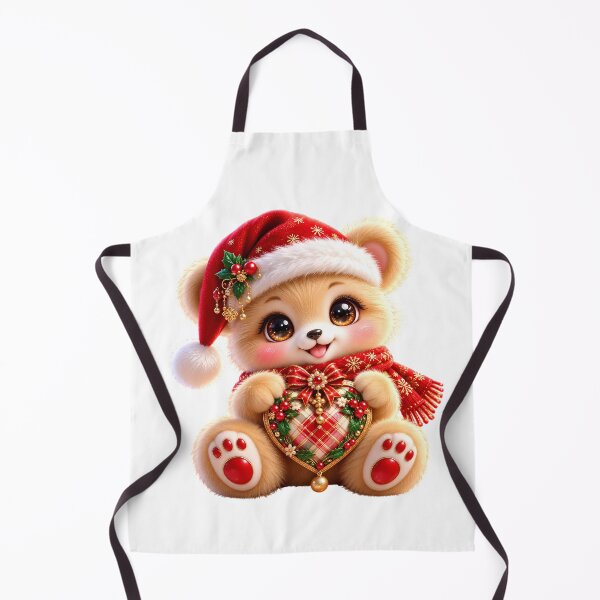 Item preview, Cute Kawaii Christmas Teddy Bear Santa Hat Heart designed and sold by kawaiiaianimals.