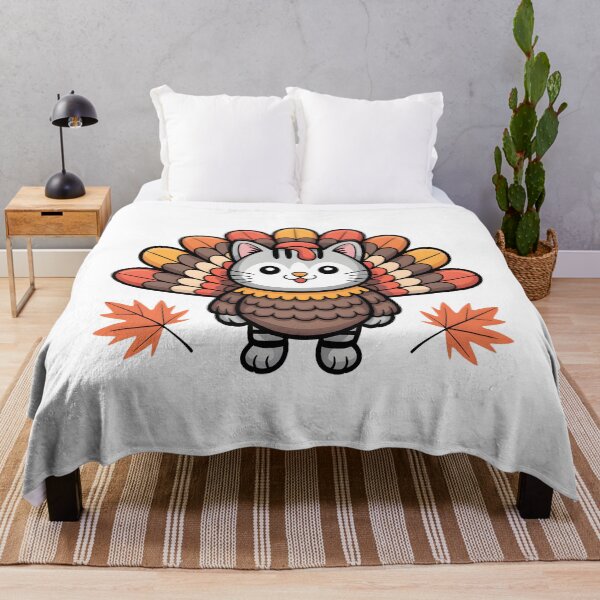 Item preview, Cute Cat Turkey Thanksgiving Fall Autumn Leaves Design designed and sold by limanol.