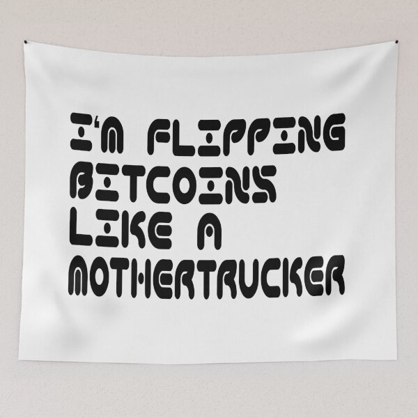 Item preview, T-SHIRT Graphic Design "I'm flipping bitcoins like a mothertrucker" designed and sold by teeking86.