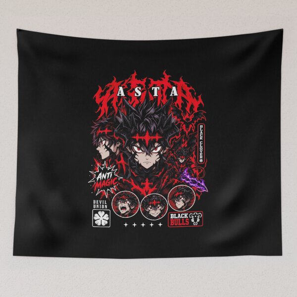 Item preview, Collage rojo y negro de Asta Anti Magic – Trébol negro designed and sold by veyackbird.
