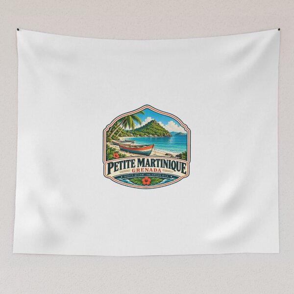 Item preview, Petite Martinique Grenada Boats Below The Green Hill Caribbean Travel Souvenir designed and sold by Simsimah26Parks.