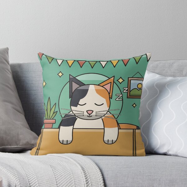Item preview, Sleepy Calico Cartoon Cat designed and sold by MHVectorArt.