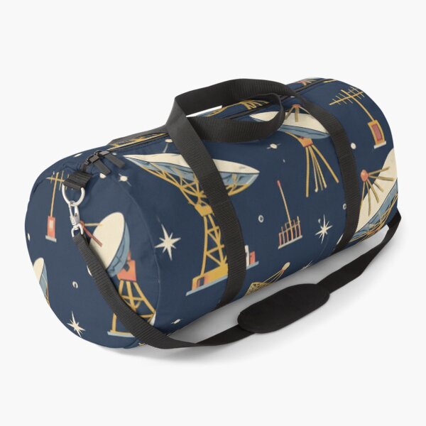 Item preview, Satellite Dish Pattern | Mid Century Radio Telescopes, Antenna Masts and Stars on Midnight Blue designed and sold by NominalSystems.