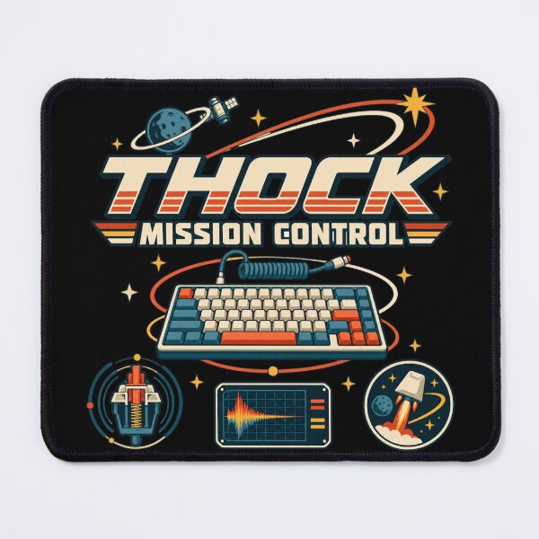 Item preview, Thock Mission Control – Mechanical Keyboard Enthusiast Custom Keyboard Retro Space Design designed and sold by VK Innovations.