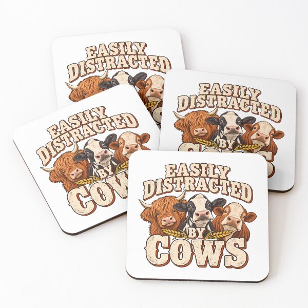 Item preview, Easily Distracted By Cows Funny Farm Animals Cattle Farmer designed and sold by Photo-Sphere101.