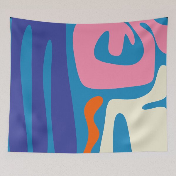 Item preview, Colorful Abstract Kwaito Pattern on Blue designed and sold by kierkegaard.