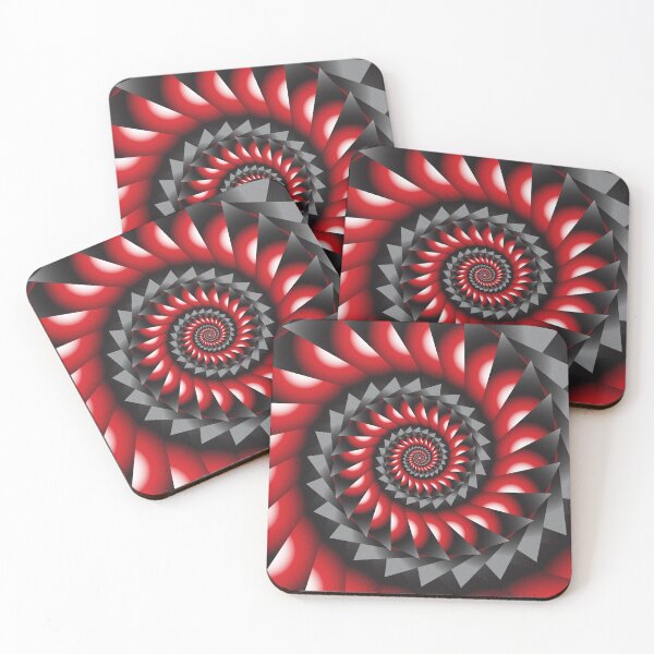 Item preview, Red and Black Triangle Spiral Algorithmic Art 2 designed and sold by Elsy's Art.