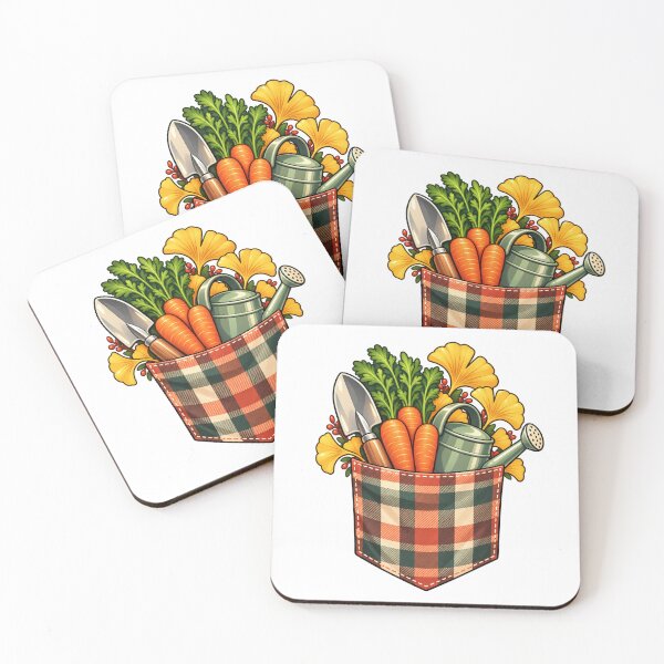 Item preview, Vegetable Gardening and Carrots Autumn Plaid Pocket designed and sold by skyartdesign.