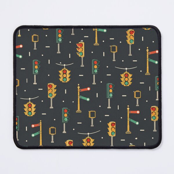 Item preview, Traffic Signal Pattern | Vintage Traffic Lights, Semaphore Signals and Hanging Lamps on Charcoal designed and sold by NominalSystems.