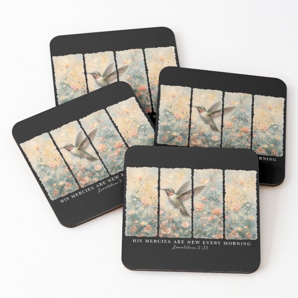 Item preview, Hummingbird Floral, His Mercies Are New Every Morning, Lamentations 323 Christian designed and sold by lcnsdjstrtry.