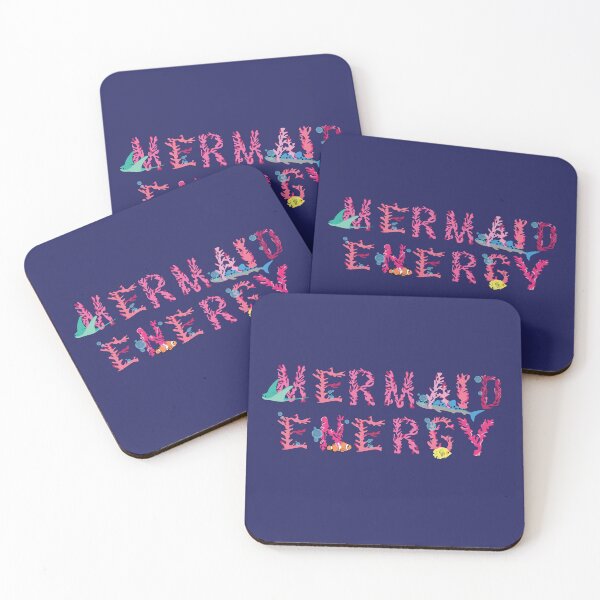 Item preview, Mermaid Energy - Coastal Coral Lettering designed and sold by drift&sketch.