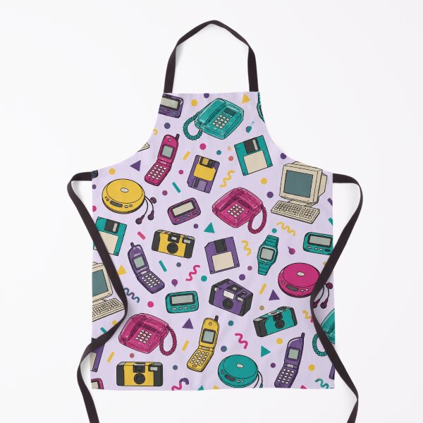 Item preview, 90s Gadgets Pattern | Pagers, Flip Phones, CD Players, Floppy Disks and Disposable Cameras on Lilac designed and sold by NominalSystems.