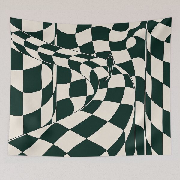 Item preview, Surreal Checkerboard Optical Illusion Abstract Art designed and sold by Luvahawb.