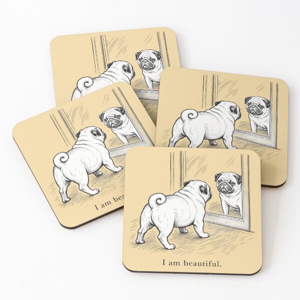 Item preview, I Am Beautiful Pug Cute Pug Mirror designed and sold by Bob Meme Life.