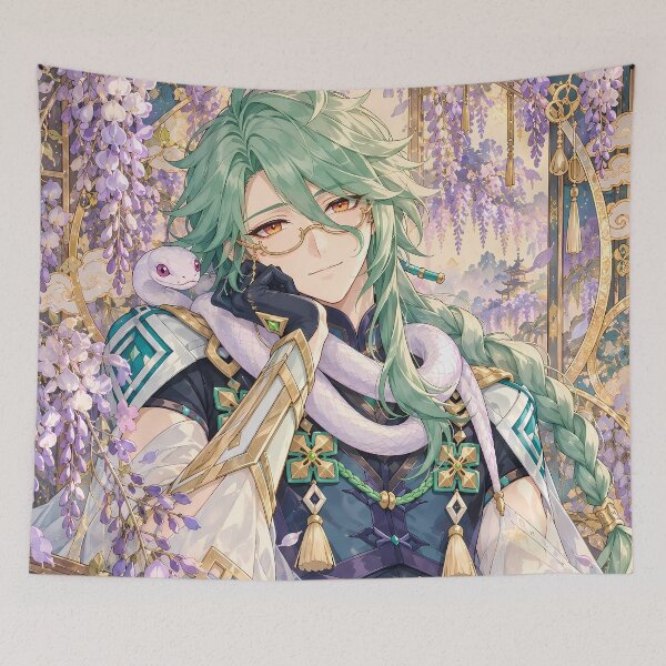 Item preview, Baizhu Genshin Impact White Snake Wisteria Garden Elegance designed and sold by Drissorartisa.