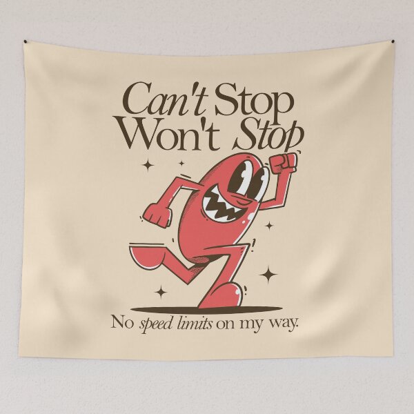Item preview, Can't Stop Won't Stop - Vintage Retro Character Illustration designed and sold by adipra.