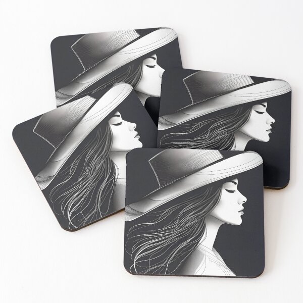 Item preview, Elegance in Motion – The Lady in the Wide-Brimmed Hat designed and sold by tambanow.