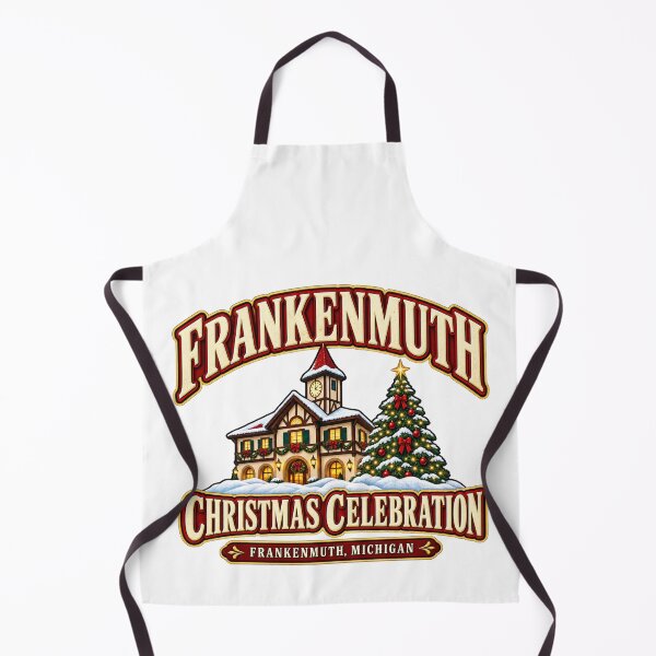 Item preview, Frankenmuth Michigan Christmas Bavarian Clock Tower Building Snowy Roof Decorated Tree Wreath designed and sold by IRON WINGS /USAF.