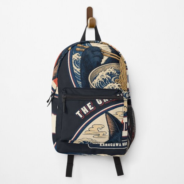 Item preview, The Great Ramen Wave Black Cat — Send Noods Japanese Ukiyo-e Noodle Art designed and sold by Sunset Press Studio.