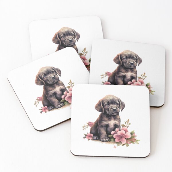 Item preview, Pink Peony Puppy | Elegant Floral Aesthetic Art designed and sold by Mandayartstudio.