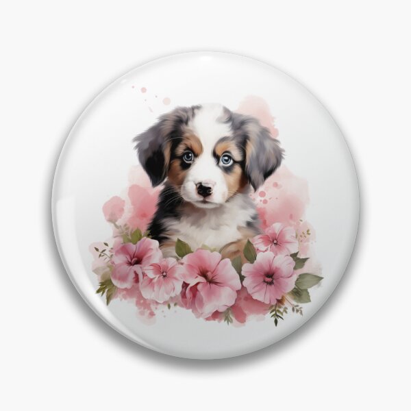 Item preview, Pink Peony Puppy | Elegant Floral Aesthetic Art designed and sold by Mandayartstudio.