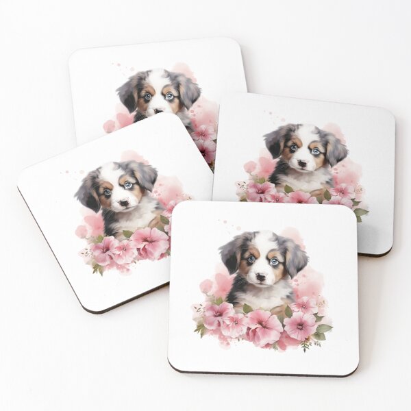 Item preview, Pink Peony Puppy | Elegant Floral Aesthetic Art designed and sold by Mandayartstudio.