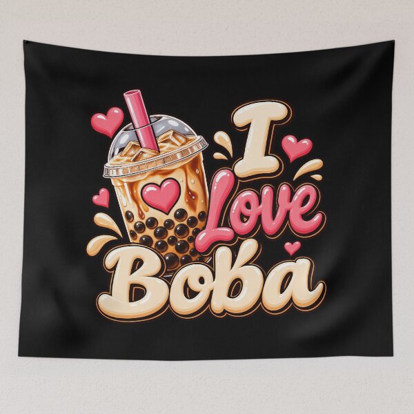 Item preview, I Love Boba Cute Bubble Tea Drink Heart Sweet Cafe designed and sold by Photo-Sphere101.