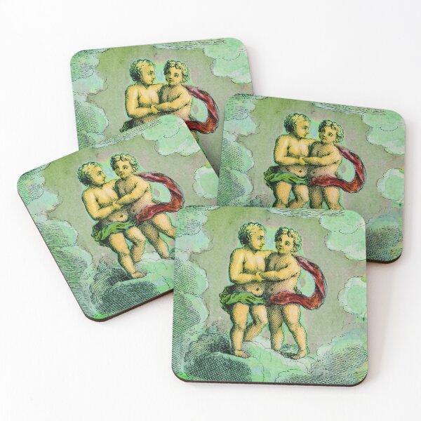 Item preview, Gemini Twins Antique French Fortune Card in Green designed and sold by Fani*.