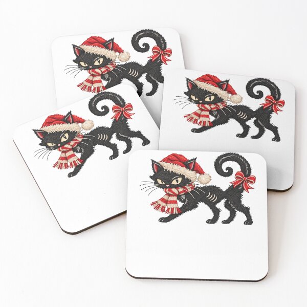 Item preview, Vintage Halloween Black Cat Embroidery designed and sold by LandFinStudio.