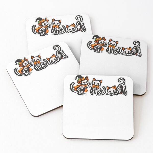 Item preview, Cute Halloween Skeleton Cats Embroidery Design designed and sold by LandFinStudio.