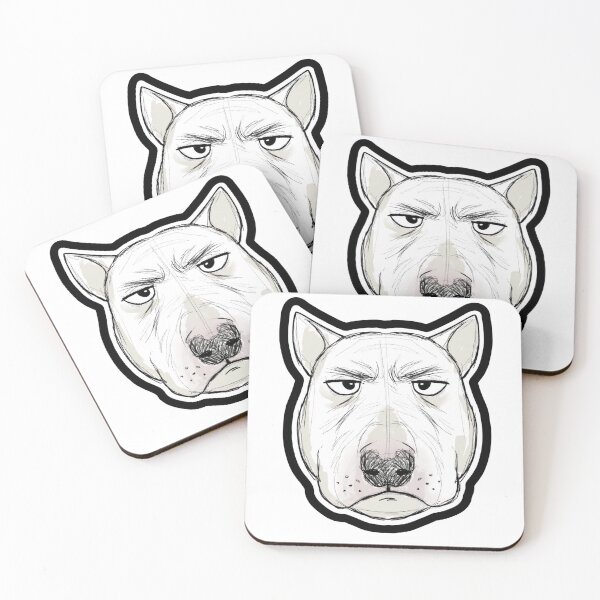 Item preview, Walter the Dog Hand-Drawn Meme Sticker - Judgmental Bull Terrier designed and sold by TheDamagedGoods.