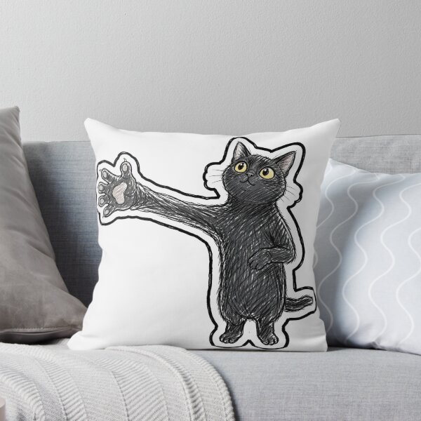 Item preview, Long Arm Black Cat Hand-Drawn Sticker - Handshake Paw designed and sold by TheDamagedGoods.