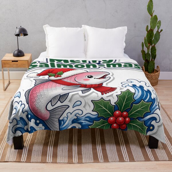 Item preview, Salmon Christmas Merry Salmon-mas Gift designed and sold by Soft Merch.