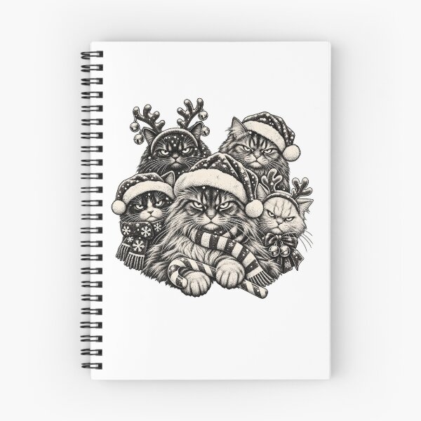 Item preview, Grumpy Christmas Cats Vintage Holiday Design designed and sold by LandFinStudio.