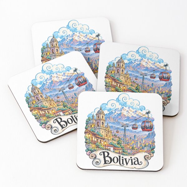 Item preview, La Paz Bolivia Cable Cars and Andes Mountains designed and sold by EdwinkOne.