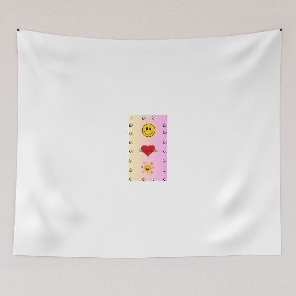 Item preview, Keep Smile Happy Vibe Smiley Face Floral Wallpaper and Tee designed and sold by CutePrintStudio97.