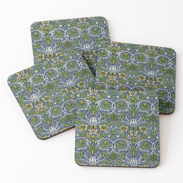 Item preview, William Morris Borage Lime Blue Pattern designed and sold by AuraMuse Studio.