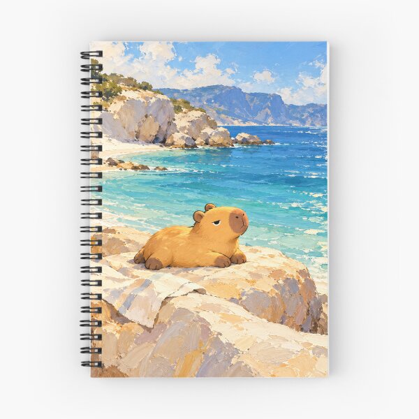 Item preview, Relaxing Capybara by a Bright Turquoise Cove designed and sold by LazyPaw Design.