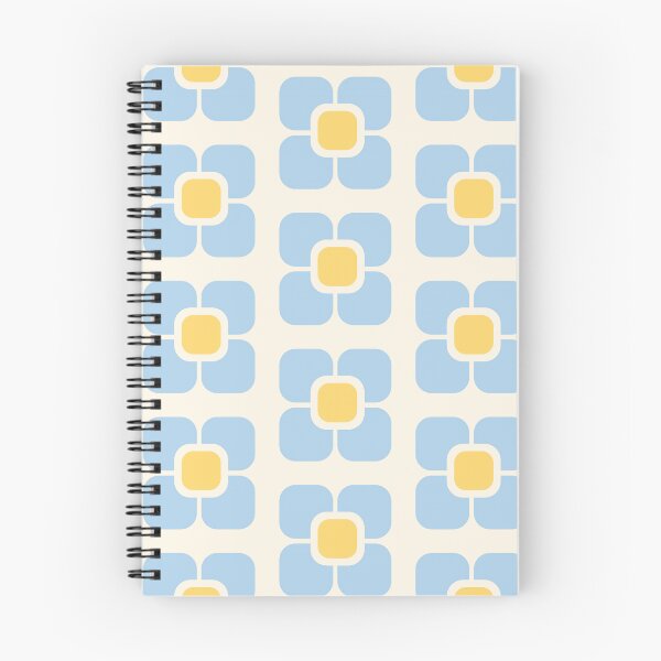 Item preview, Light Blue Mid-Century Modern Floral Seamless Pattern – Retro 60s 70s Geometric Flower designed and sold by BobaBunny76.