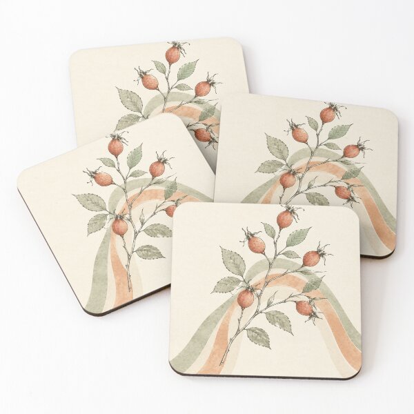 Item preview, Rosehip Branch Ribbon Bands | Terracotta Sage Botanical Wall Art designed and sold by Zaramodo.
