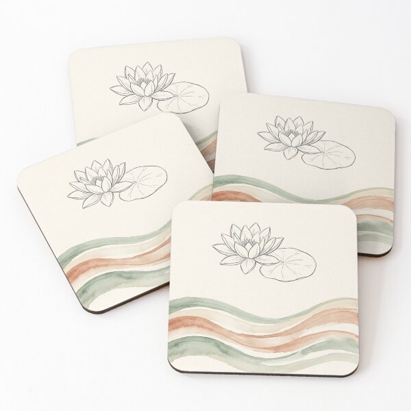 Item preview, Lotus Flower Ribbon Bands | Sage Terracotta Zen Botanical Art designed and sold by Zaramodo.