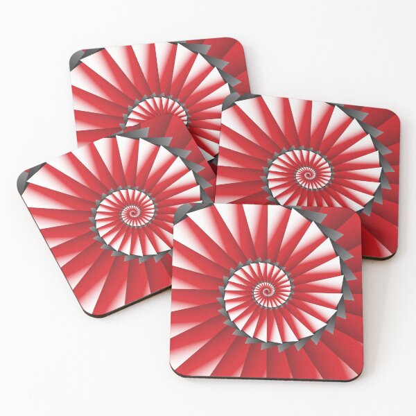 Item preview, Red and Black Triangle Spiral Algorithmic Art 3 designed and sold by Elsy's Art.