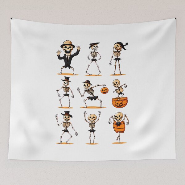Item preview, Whimsical Skeleton Friends Halloween Art Collection designed and sold by OlyvieArt.