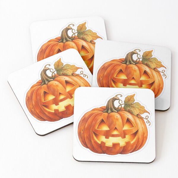 Item preview, Glowing Halloween Pumpkin – Cute Jack-o'-Lantern in Watercolor designed and sold by Lichtisign.