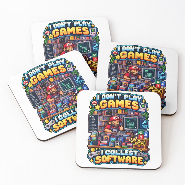 Item preview, I Don't Play Games I Collect Software Pixel Art designed and sold by LoafLogic.
