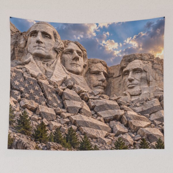 Item preview, Mount Rushmore Patriotic T-Shirt | 3D Granite American Flag | Four Presidents Stone Sculpture | USA Heritage Graphic Tee designed and sold by GoodPlaceToShop.