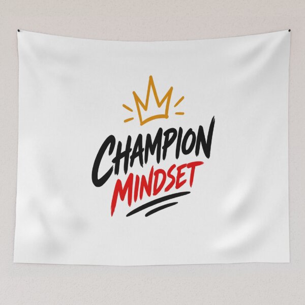 Item preview, Champion Mindset Motivational Quote Crown Typography designed and sold by Artbysarmina.