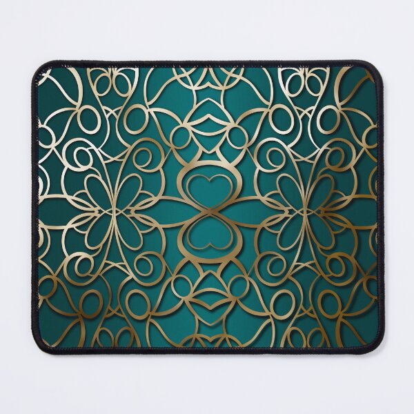 Item preview, Emerald Teal and Antique Gold Ornamental Filigree designed and sold by Visual Studio 888.