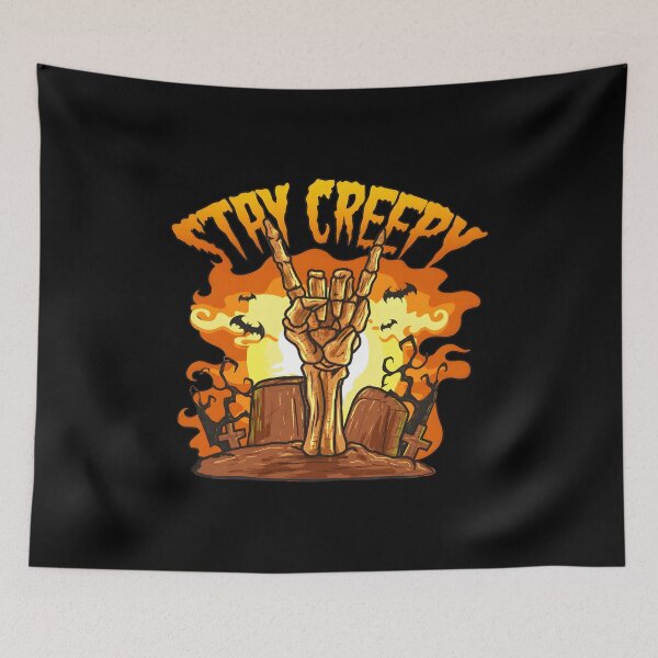 Item preview, Skeleton Hand Stay Creepy Halloween Rock Gesture Graveyard Art designed and sold by OlyvieArt.