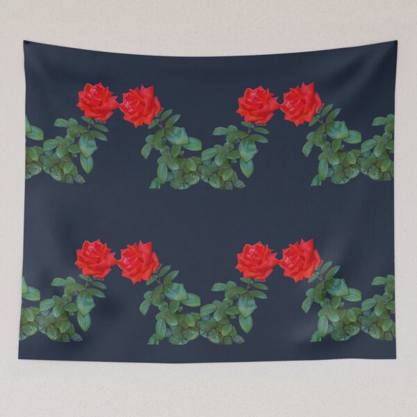 Item preview, Twin Red Roses Arch - Dual Stem Botanical Framing Design designed and sold by BalkanBloomArt.